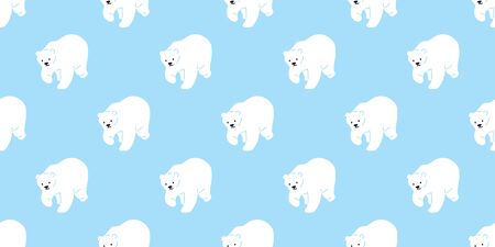 bear seamless pattern polar bear vector panda teddy scarf isolated tile background repeat wallpaperのイラスト素材