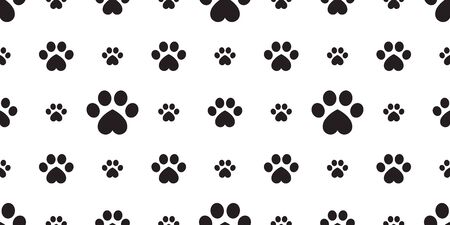 Dog Paw seamless pattern vector footprint heart valentine kitten puppy tile background repeat wallpaper isolated cartoon illustrationのイラスト素材