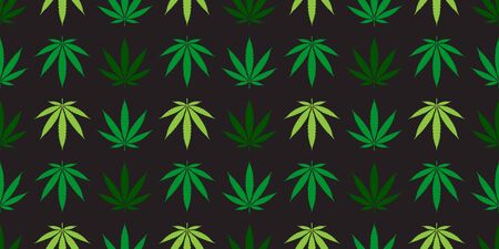 Marijuana seamless pattern vector Weed cannabis leaf tile background scarf isolated repeat wallpaper greenのイラスト素材