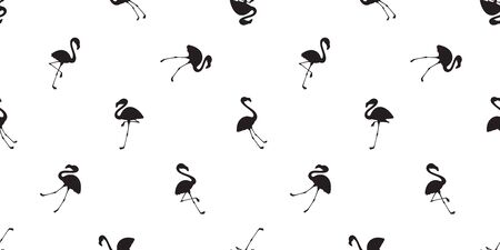 Flamingo seamless pattern vector pink Flamingos scarf isolated tile background repeat wallpaper cartoon illustration whiteのイラスト素材