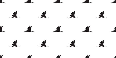 Shark fin seamless pattern vector dolphin tile background repeat wallpaper scarf isolated illustration doodleのイラスト素材