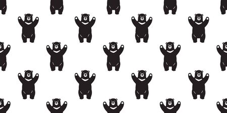 Bear seamless pattern vector polar Bear dab dance tile background scarf isolated repeat wallpaper illustrationのイラスト素材