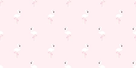 Flamingo seamless pattern vector pink Flamingos exotic bird tropical scarf isolated summer repeat wallpaper tile background cartoon illustration pastel graphicのイラスト素材