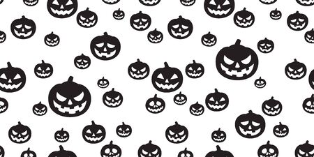 Halloween seamless pattern pumpkin vector ghost scarf isolated tile background repeat wallpaperのイラスト素材