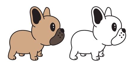 dog vector french bulldog icon cartoon character pug illustration symbolのイラスト素材