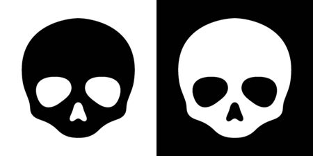 Skull vector crossbone Halloween icon pirate ghost graphic symbol illustrationのイラスト素材