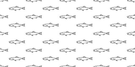 fish salmon seamless pattern shark fin dolphin whale vector ocean wave background repeat wallpaperのイラスト素材
