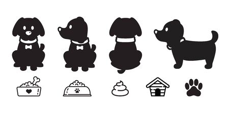 dog vector french bulldog cartoon character paw icon puppy breed  bowl poo dog food illustration doodle graphicのイラスト素材
