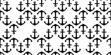 Anchor seamless pattern vector boat helm pirate Nautical scarf isolated maritime ocean sea tile background repeat wallpaperのイラスト素材