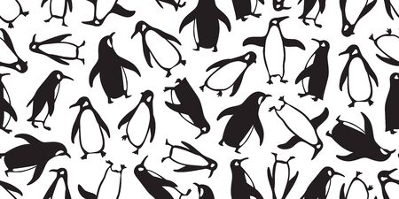 penguin seamless pattern vector cartoon bear polar salmon fish bird scarf isolated tile background repeat wallpaper doodle illustrationのイラスト素材