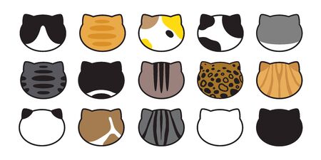 cat breed vector head kitten calico icon logo paw character cartoon illustration doodle symbol graphicのイラスト素材