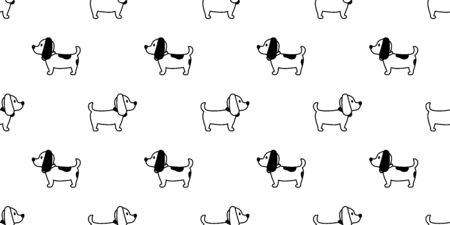 Dog seamless pattern french bulldog vector isolated paw Breed repeat wallpaper cartoon tile backgroundのイラスト素材