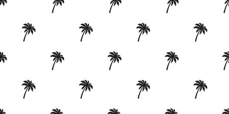 Coconut tree palm Seamless Pattern vector scarf isolated island repeat wallpaper tile background tropical summer illustrationのイラスト素材