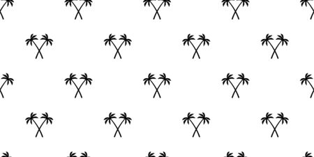 palm tree coconut tree Seamless Pattern vector scarf isolated island repeat wallpaper tile background tropical summer illustration doodleのイラスト素材