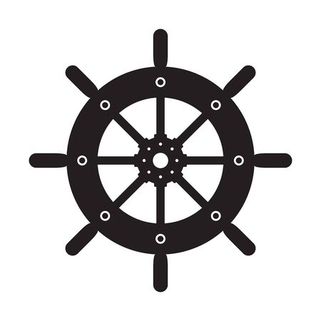 Helm Anchor vector icon logo pirate Nautical maritime ocean sea boat illustration symbolのイラスト素材
