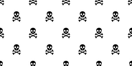 Skull Crossbones seamless pattern Halloween vector pirate bone ghost scarf isolated repeat wallpaper tile background cartoon illustrationのイラスト素材