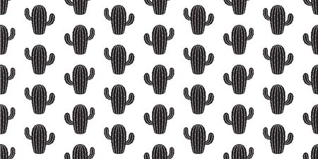 cactus seamless pattern vector desert flower botanica plant garden summer scarf isolated background repeat wallpaper illustration doodleのイラスト素材