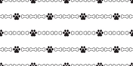 Dog bone Paw seamless pattern vector footprint isolated french bulldog cartoon scarf repeat wallpaper tile background illustration doodleのイラスト素材