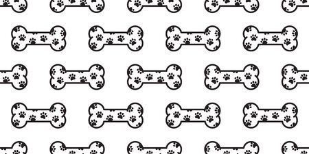 Dog bone seamless pattern paw vector footprint pet Halloween scarf isolated french bulldog cartoon repeat wallpaper illustration tile backgroundのイラスト素材