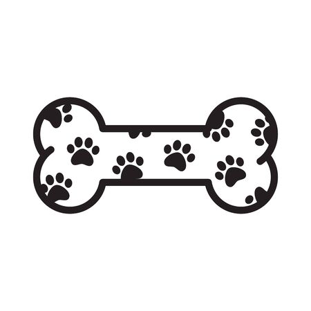 Dog bone vector paw icon logo footprint pet Halloween french bulldog character cartoon symbol illustrationのイラスト素材
