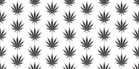 Marijuana seamless pattern cannabis weed vector leaf scarf isolated repeat wallpaper tile background plantのイラスト素材