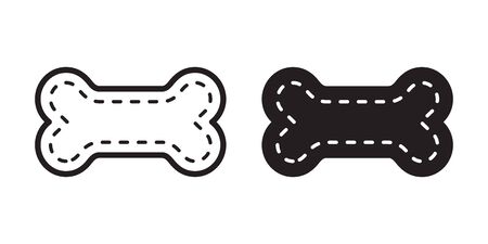 Dog bone vector icon symbol sign french bulldog pet cartoon illustrationのイラスト素材