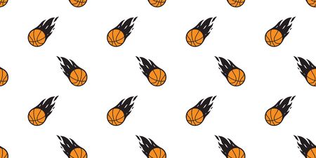 basketball Seamless pattern vector fire sport tile background scarf isolated repeat wallpaper doodleのイラスト素材
