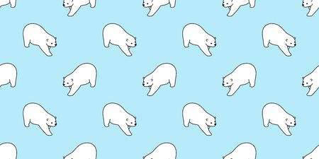 Bear seamless pattern vector polar bear cartoon scarf isolated repeat background tile wallpaper illustration designのイラスト素材