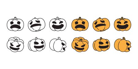 pumpkin Halloween vector icon logo symbol character cartoon ghost illustration doodle designのイラスト素材