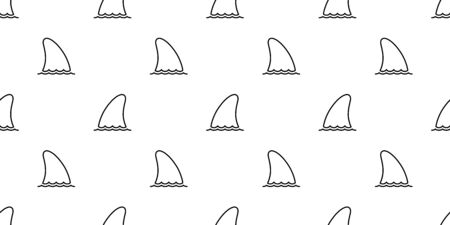 shark fin seamless pattern vector dolphin fish whale scarf isolated repeat wallpaper tile background animal cartoon illustration ocean sea doodle white designのイラスト素材