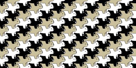 Bear seamless pattern vector polar bear acrobat scarf isolated cartoon repeat background tile...