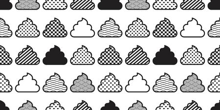 Poo seamless pattern vector checked stripes polka dot isolated dog repeat wallpaper tile background icon Cartoon illustration doodle designのイラスト素材