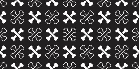Dog bone seamless pattern crossbones vector french bulldog halloween pirate cartoon repeat wallpaper...
