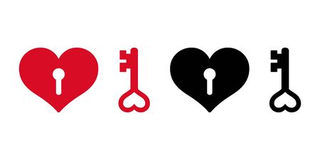 heart vector valentine key icon logo symbol cartoon character doodle illustration designのイラスト素材