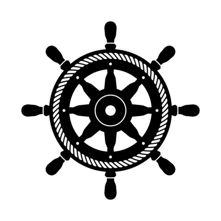 Helm vector icon boat symbol rope Anchor pirate Nautical maritime illustration graphic simple designのイラスト素材