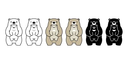 Bear vector polar bear icon baby teddy symbol character cartoon illustration doodle designのイラスト素材