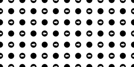 fish Seamless pattern polka dot shark vector salmon dolphin tuna wave doodle cartoon ocean sea scarf isolated repeat wallpaper tile background illustration designのイラスト素材