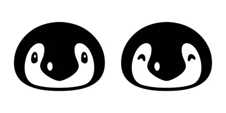 penguin vector bird icon logo head face cartoon character illustration symbol doodle graphic designのイラスト素材