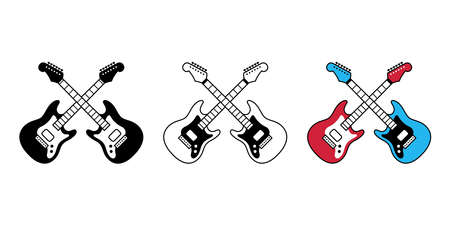 guitar vector icon electric bass ukulele   symbol music graphic cartoon character illustration doodle designのイラスト素材