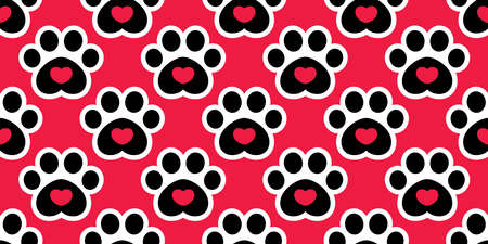 dog paw seamless patternのイラスト素材