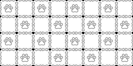dog paw seamless pattern footprint bone heart valentine french bulldog puppy vector pet cartoon repeat wallpaper tile background scarf isolated doodle illustration designのイラスト素材