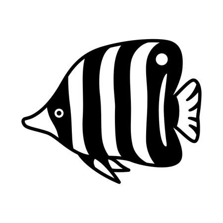 fish vector icon butterfly zebra fish salmon tuna cartoon symbol illustration designのイラスト素材