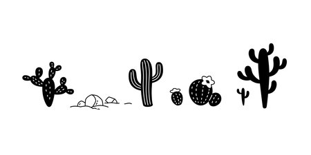 cactus vector icon Desert flower  botanica character cartoon plant garden doodle symbol illustration designのイラスト素材