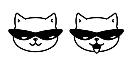 cat vector kitten sunglasses calico icon pet cartoon character symbol scarf illustration doodle designのイラスト素材