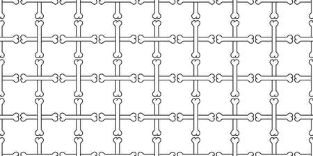 dog bone seamless pattern checked french bulldog puppy vector pet cartoon skeleton halloween repeat wallpaper tile background scarf isolated doodle illustration designのイラスト素材