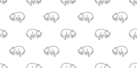 cat seamless pattern kitten sleeping calico vector pet repeat background scarf isolated tile wallpaper cartoon animal illustration doodle designのイラスト素材