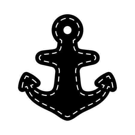 Anchor vector icon logo helm boat symbol pirate Nautical maritime dash line cartoon illustration...