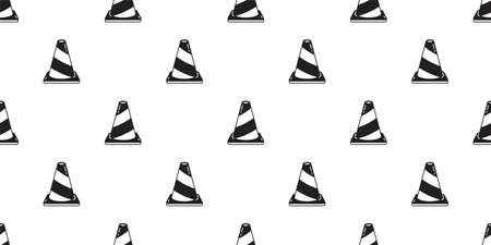 traffic cone seamless pattern cartoon icon scarf isolated repeat wallpaper tile background doodle illustration designのイラスト素材