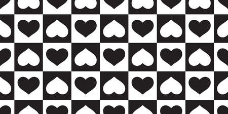 heart seamless pattern valentine checked vector cartoon scarf isolated tile background doodle repeat wallpaper illustration designのイラスト素材