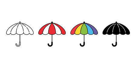 umbrella vector icon rainbow logo LGBT pride rain cartoon character symbol doodle illustration designのイラスト素材